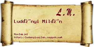 Ludányi Milán névjegykártya